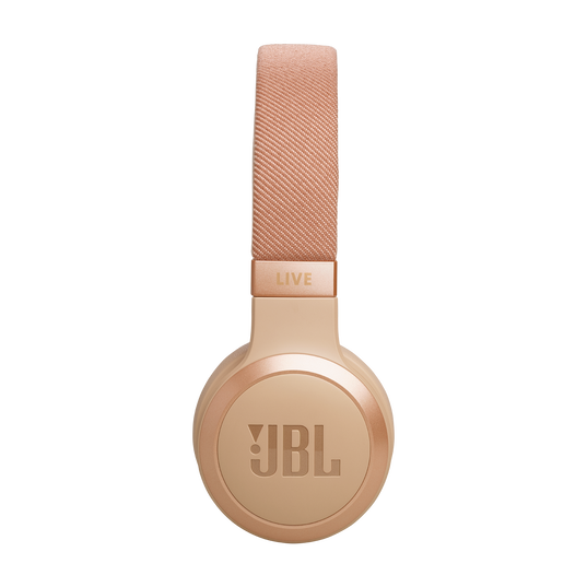 JBL Live 670NC - Sandstone - Wireless On-Ear Headphones with True Adaptive Noise Cancelling - Left